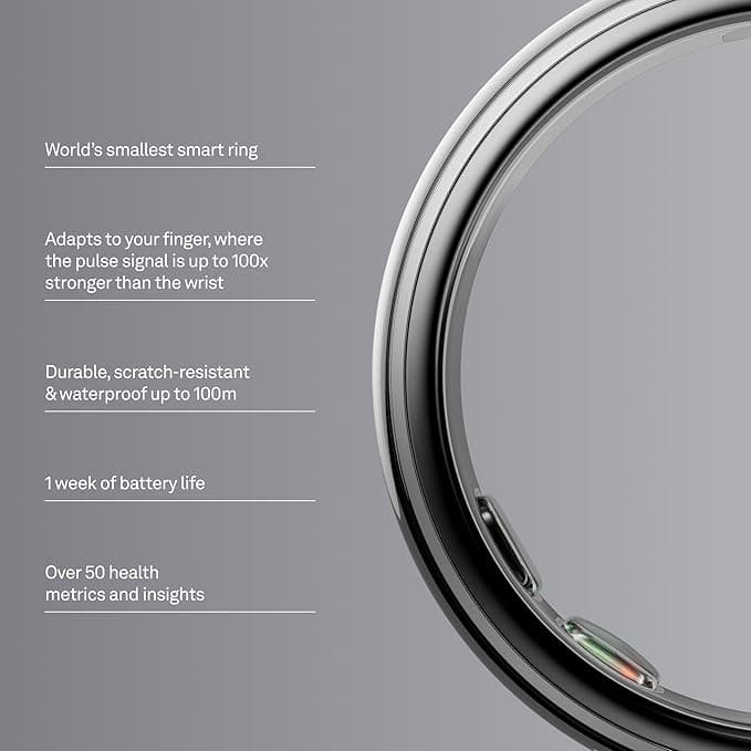 Oura Ring 5 Silver (Taille 10) – La bague connectée intelligente qui transforme votre santé au quotidien thumbnail 2